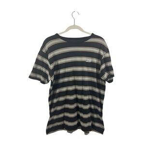 Lost Men Large Black Orange Tee Shirt Short Sleeves 100% Cotton